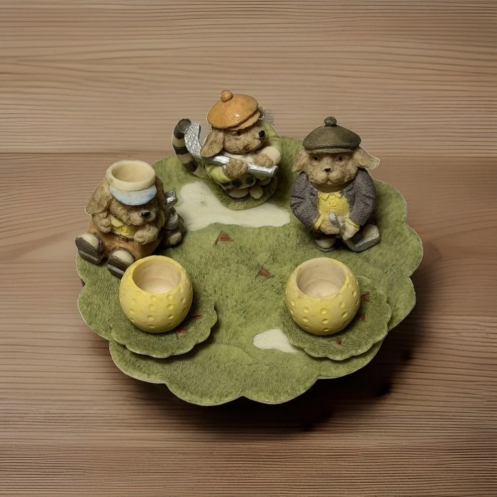 Golfing Dogs‎ Miniature Tea Sets by Popular Imports 1994, Resin, Sports, VTG
